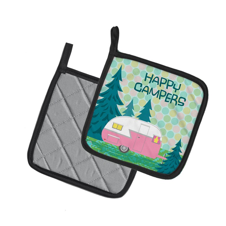 Happy Campers Glamping Trailer Pair of Pot Holders
