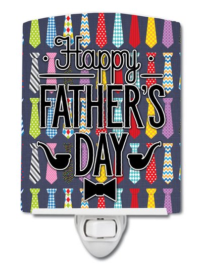 Caroline's Treasures Happy Father's Day Neckties Bright Ceramic Night Light product