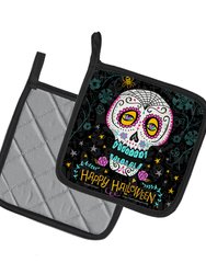Happy Halloween Day of the Dead Pair of Pot Holders