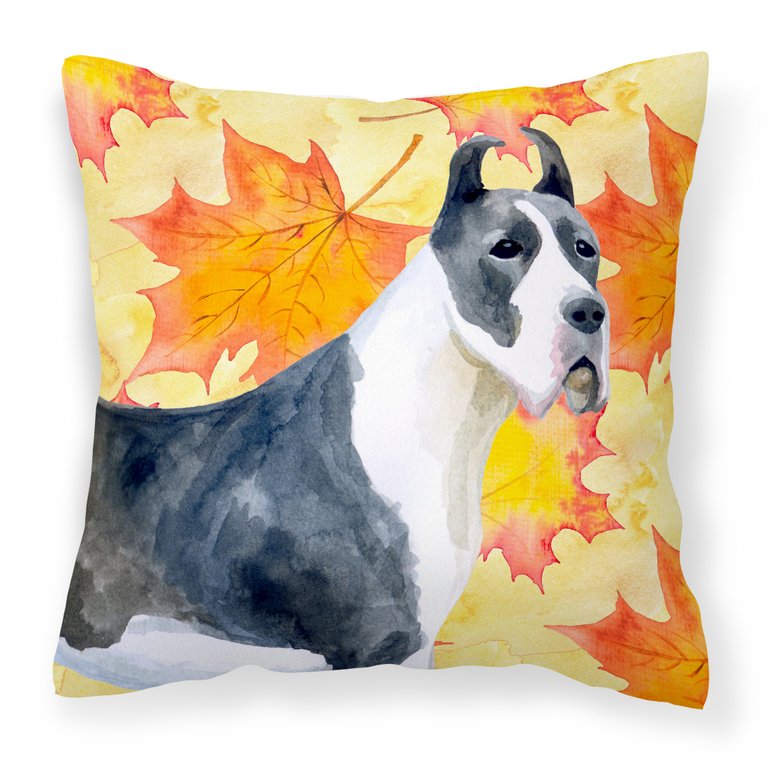 Harlequin Great Dane Fall Fabric Decorative Pillow