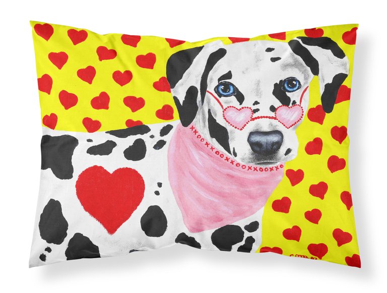 Hearts and Dalmatian Fabric Standard Pillowcase