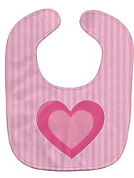 Hearts on Pink Stripes Baby Bib