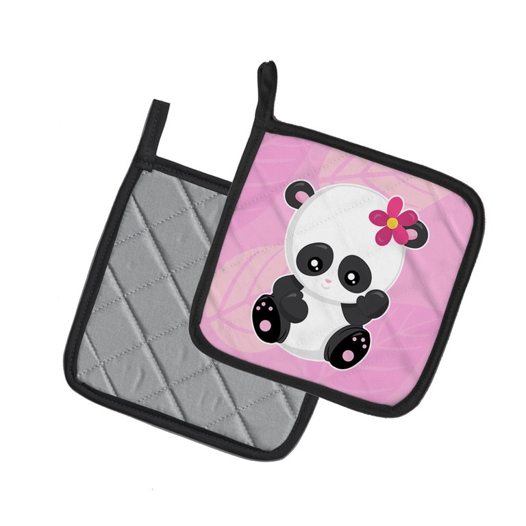 Hey Ya'll Panda Pair of Pot Holders