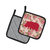 Hippopotamus Shabby Chic Pink Roses  Pair of Pot Holders