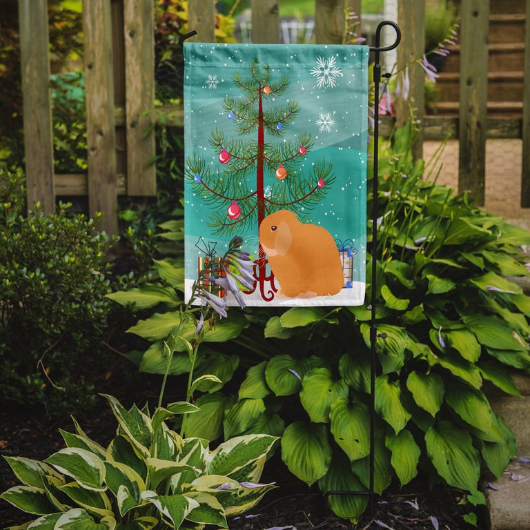 Holland Lop Rabbit Christmas Garden Flag 2-Sided 2-Ply