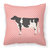Holstein Cow Pink Check Fabric Decorative Pillow