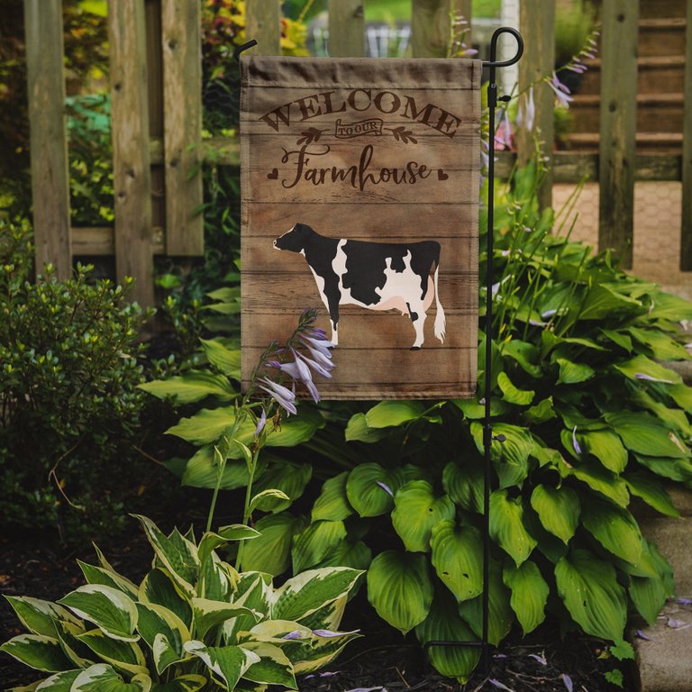 Holstein Cow Welcome Garden Flag 2-Sided 2-Ply