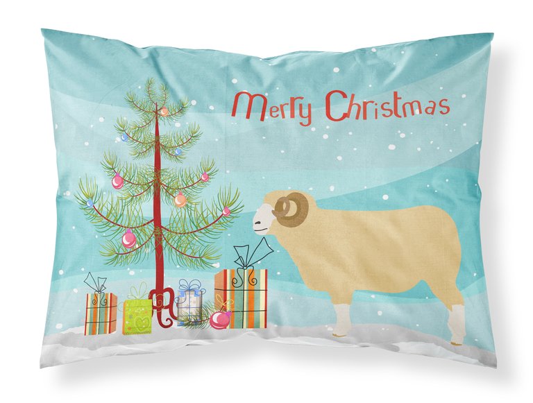 Horned Dorset Sheep Christmas Fabric Standard Pillowcase