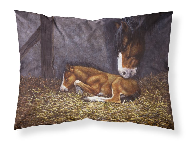 Horse and Her Foal Fabric Standard Pillowcase