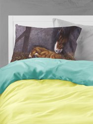 Horse and Her Foal Fabric Standard Pillowcase