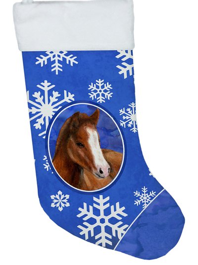 Caroline's Treasures Horse Foal Winter Snowflakes Holiday Christmas Stocking product