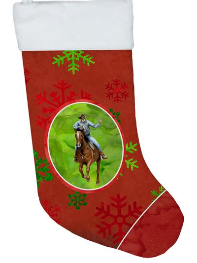 Caroline's Treasures Horse Roper Red Snowflakes Holiday Christmas  Christmas Stocking product