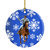 Horse Roper Winter Snowflakes Holiday Ceramic Ornament