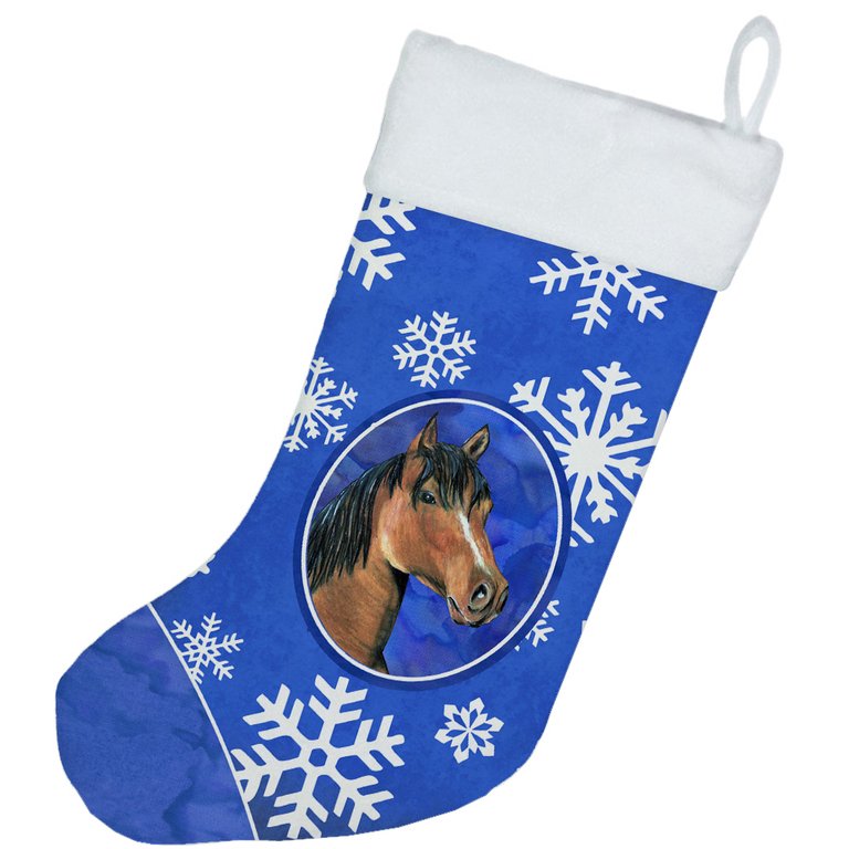 Horse Winter Snowflakes Holiday Christmas Stocking