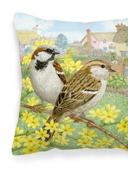 House Sparrows by Sarah Adams Fabric Decorative Pillow