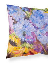 Hydrangeas and Sunflowers Fabric Standard Pillowcase