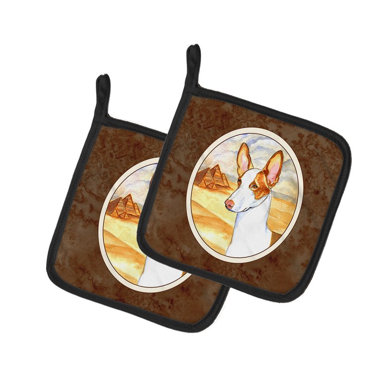 Ibizan Hound Pair of Pot Holders