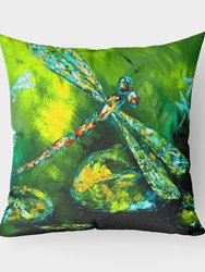 Insect - Dragonfly Summer Flies Fabric Decorative Pillow