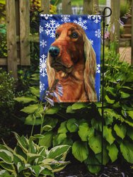 Irish Setter Winter Snowflakes Holiday Garden Flag 2-Sided 2-Ply
