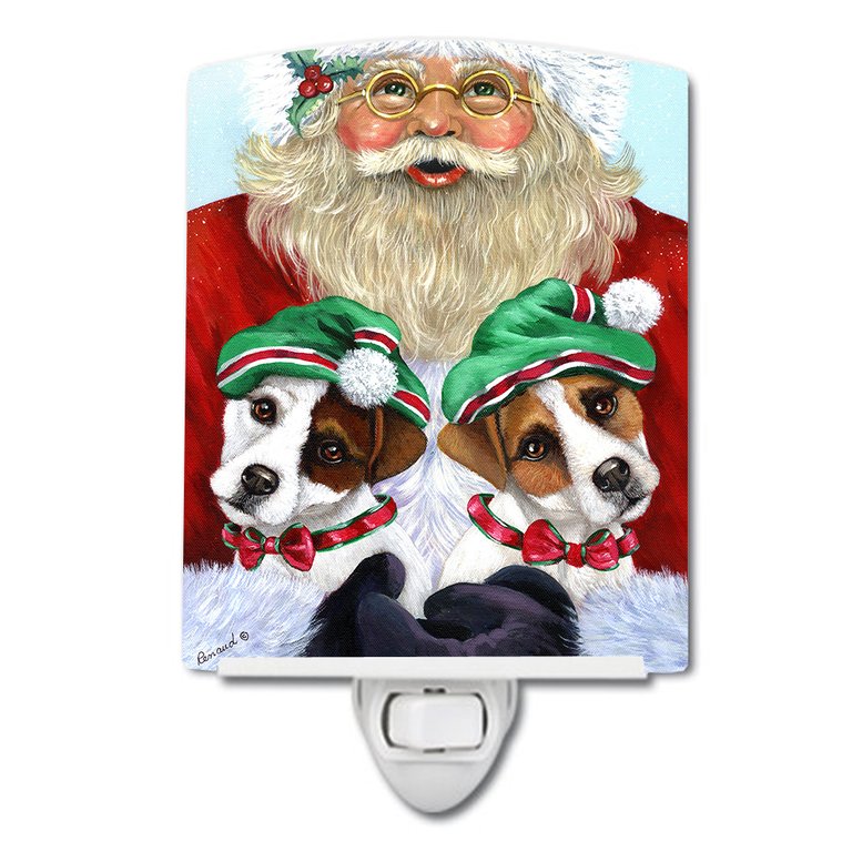 Jack Russell Christmas Santa Ceramic Night Light