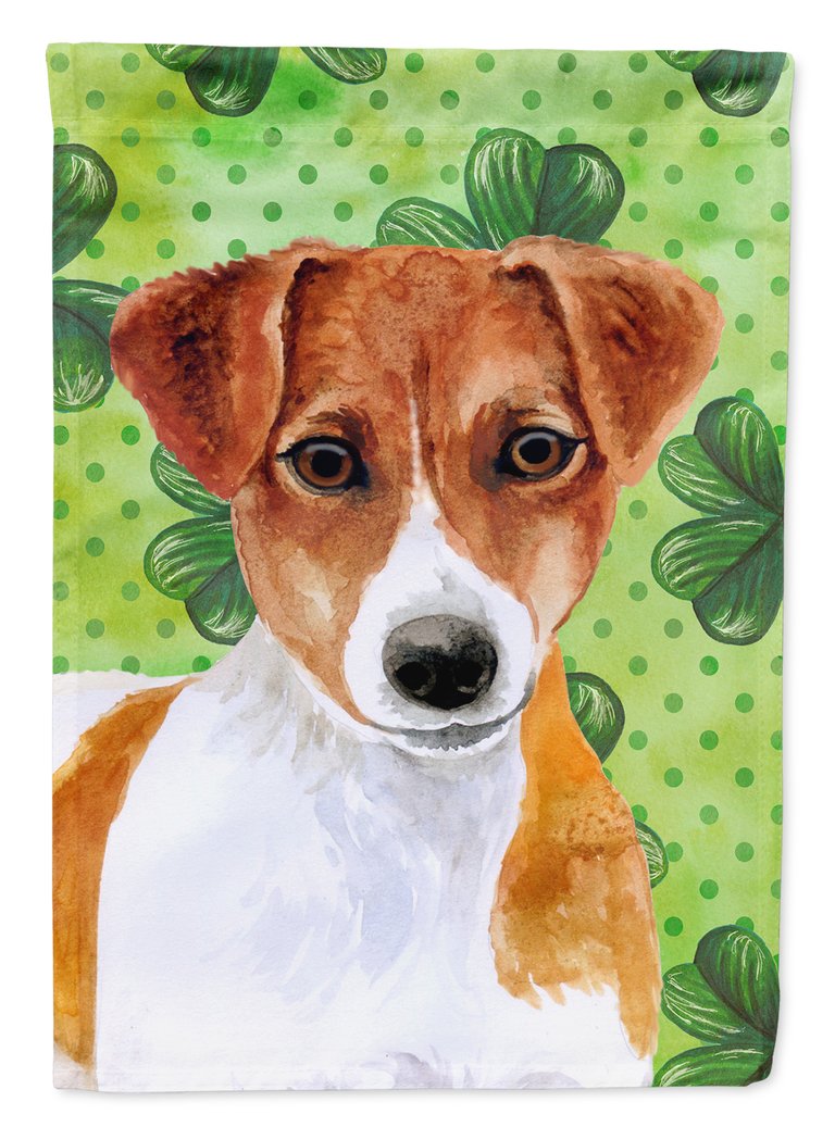 Jack Russell Terrier St Patrick's Garden Flag 2-Sided 2-Ply