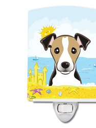Jack Russell Terrier Summer Beach Ceramic Night Light