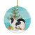 Japanese Chin Merry Christmas Tree Ceramic Ornament