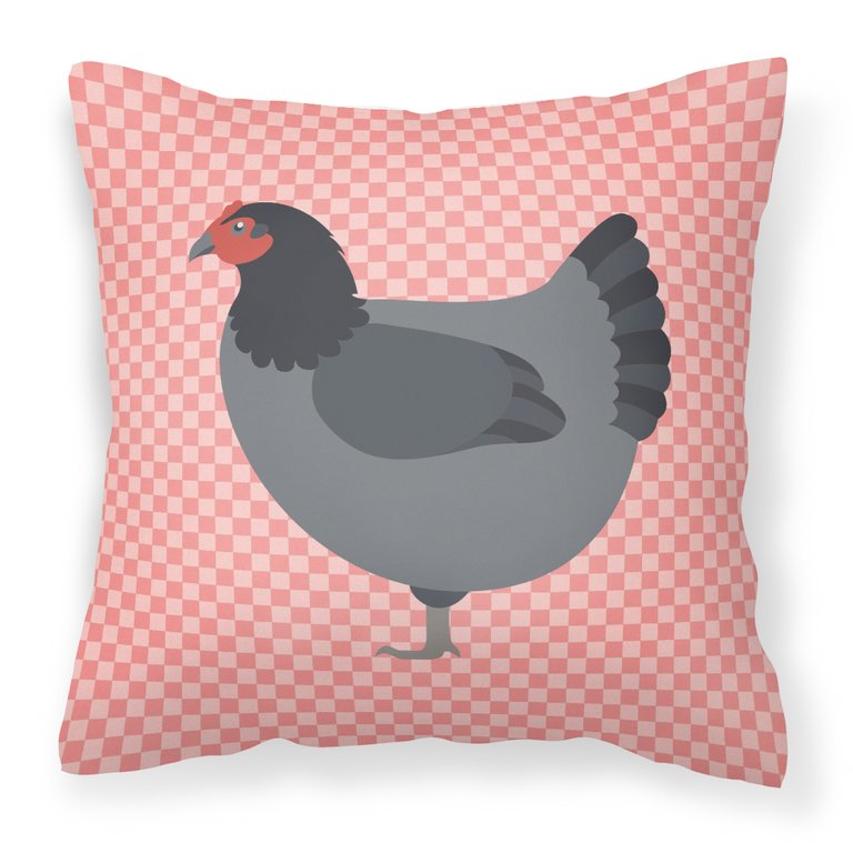 Jersey Giant Chicken Pink Check Fabric Decorative Pillow