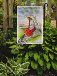 Jesus With Lamb Garden Flag 2-Sided 2-Ply