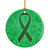 Kelly Green Ribbon for Kidney Cancer Awareness Ceramic Ornament