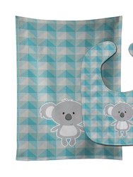 Koala Bear Baby Bib & Burp Cloth