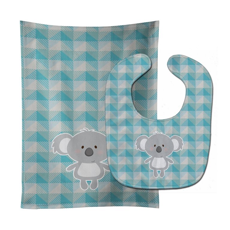 Koala Bear Baby Bib & Burp Cloth