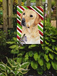 Labrador Candy Cane Holiday Christmas Garden Flag 2-Sided 2-Ply