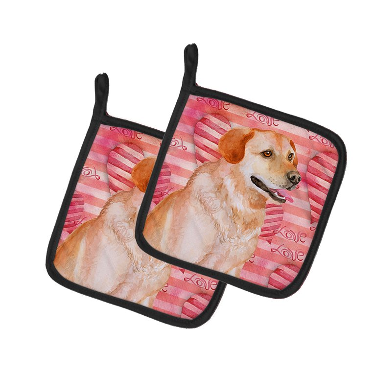 Labrador Retriever Love Pair of Pot Holders