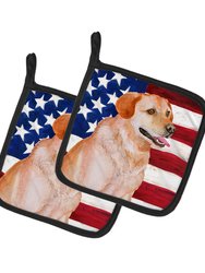Labrador Retriever Patriotic Pair of Pot Holders