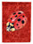 Lady Bug On Deep Red Garden Flag 2-Sided 2-Ply