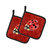 Lady Bug on Deep Red Pair of Pot Holders