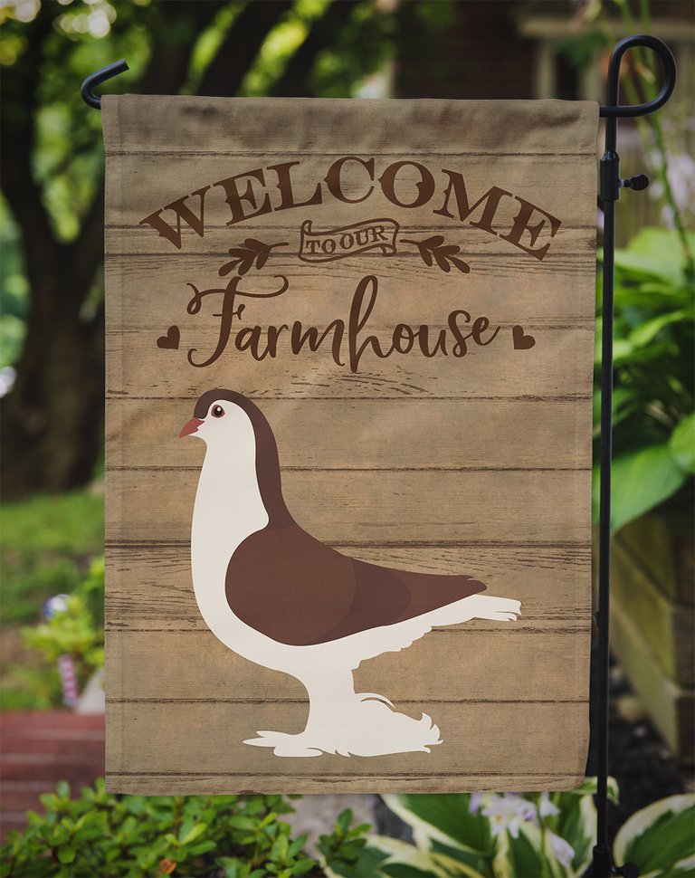 Large Pigeon Welcome Garden Flag 2-Sided 2-Ply