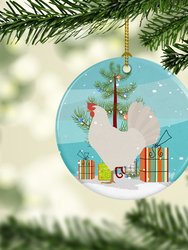 Leghorn Chicken Christmas Ceramic Ornament