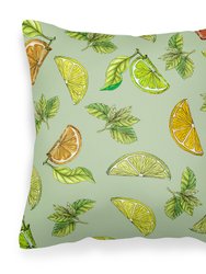 Lemons, Limes and Oranges Fabric Decorative Pillow