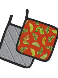 Lemons, Limes and Oranges Pair of Pot Holders