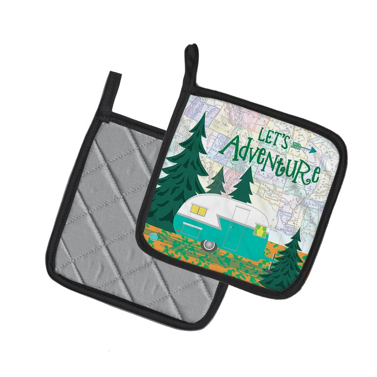 Let's Adventure Glamping Trailer Pair of Pot Holders