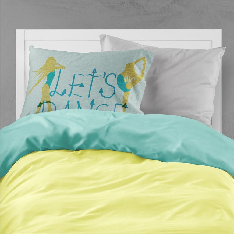 Let's Dance Linen Teal Fabric Standard Pillowcase