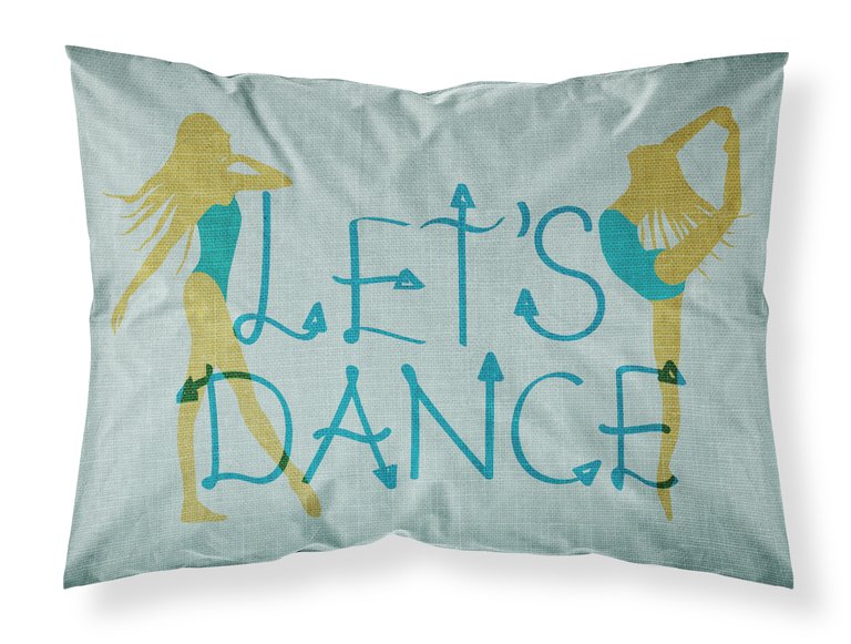 Let's Dance Linen Teal Fabric Standard Pillowcase