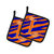 Letter L Initial Tiger Stripe Blue and Orange Pair of Pot Holders