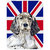 LH9474LCB English Setter With English Union Jack British Flag Glass Cutting Board - Large