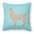 Llama Blue Check Fabric Decorative Pillow