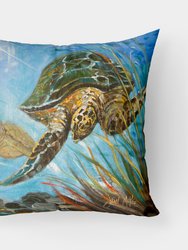 Loggerhead Sea Turtle Fabric Decorative Pillow