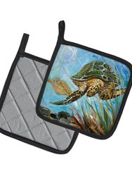 Loggerhead Sea Turtle Pair of Pot Holders