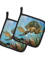 Loggerhead Sea Turtle Pair of Pot Holders